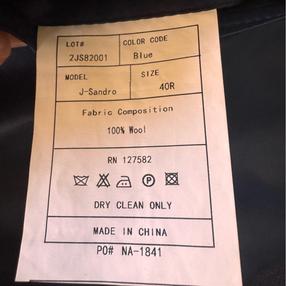 Paul Betenly Men's 40R Blue 2-Button 100% Wool Filarte Sandro Blazer Jacket Coat - Picture 6 of 13